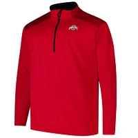 Men's Fanatics Scarlet Ohio State Buckeyes Big & Tall Defender Quarter-Zip Top