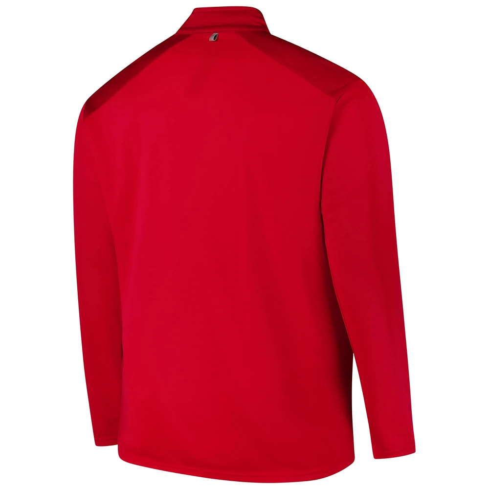 Men's Fanatics Scarlet Ohio State Buckeyes Big & Tall Defender Quarter-Zip Top