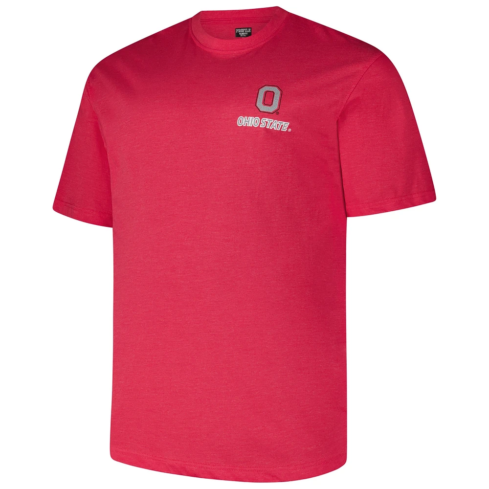 Men's Fanatics Scarlet Ohio State Buckeyes Big & Tall Ideal Faded T-Shirt