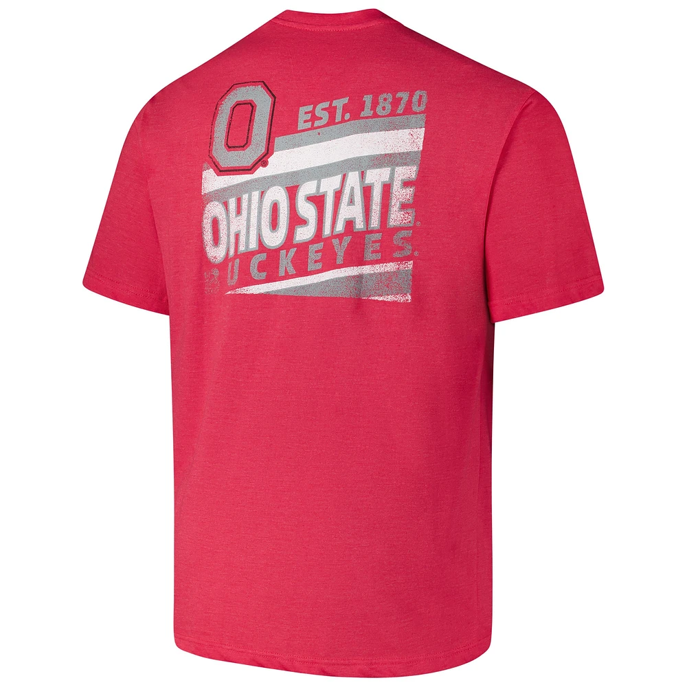 Men's Fanatics Scarlet Ohio State Buckeyes Big & Tall Ideal Faded T-Shirt