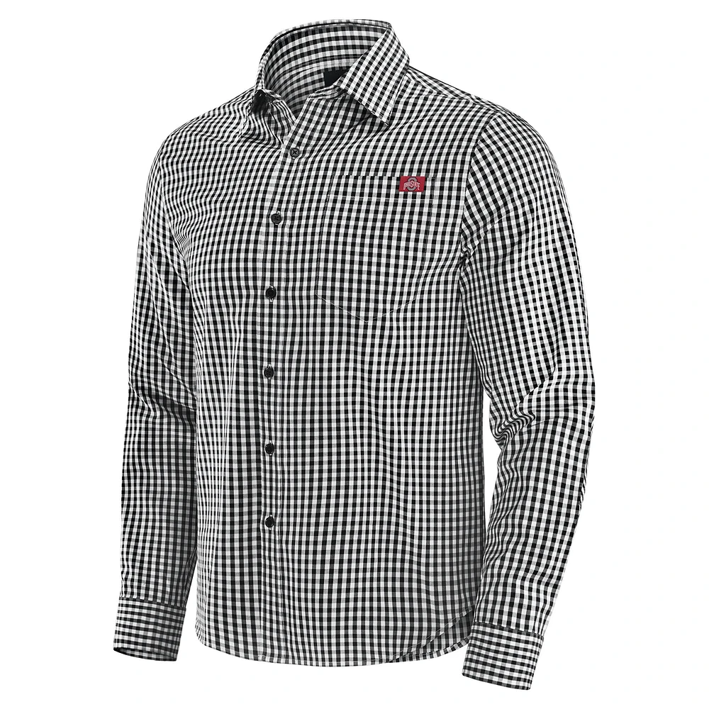 Men's J. Palmer Black Ohio State Buckeyes Dual Threat Long Sleeve Button-Up Shirt