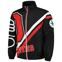 Men's Mitchell & Ness Black Ohio State Buckeyes Exploded Logo Warm Up Full-Zip Jacket