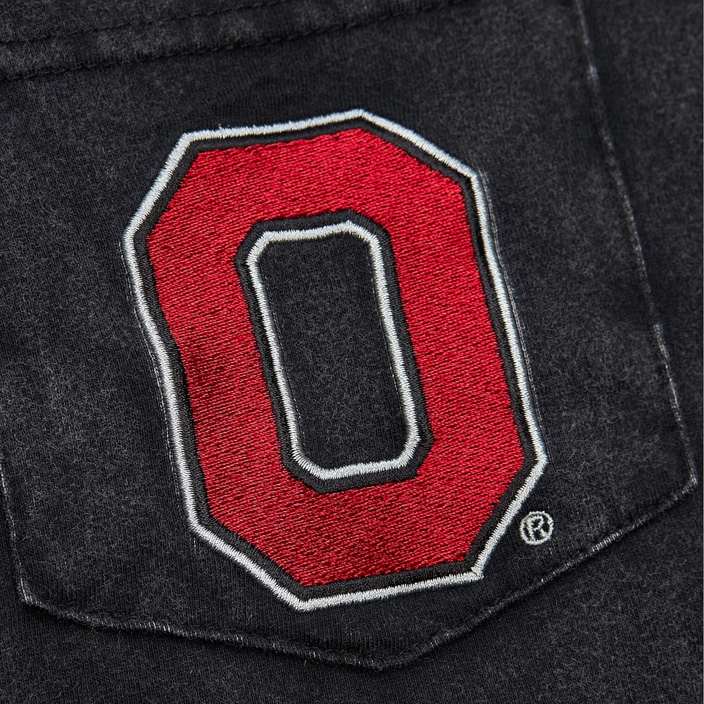 T-shirt noir Mitchell & Ness Ohio State Buckeyes Fade Away Premium pour hommes