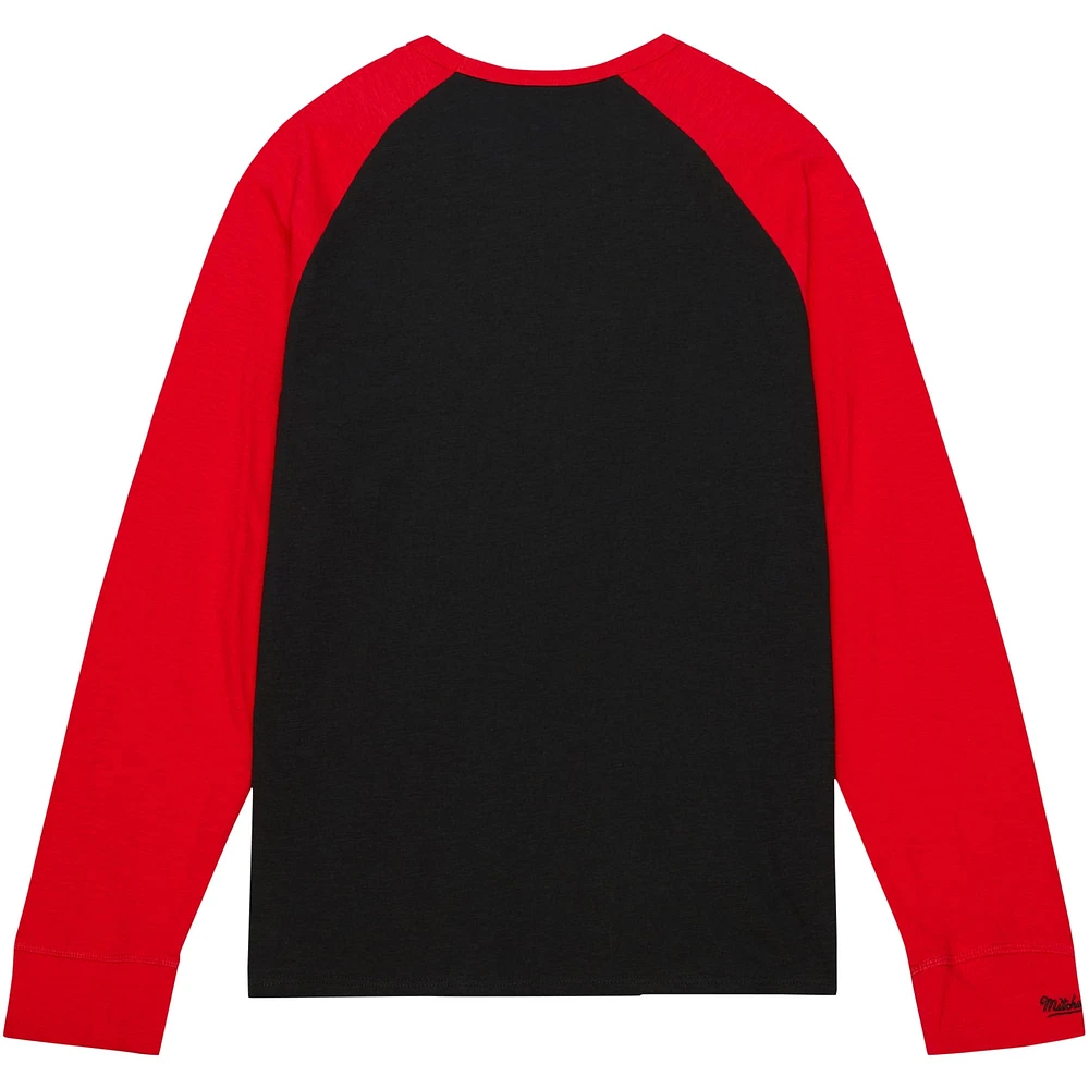 Men's Mitchell & Ness Black Ohio State Buckeyes Legendary Slub Raglan Long Sleeve T-Shirt