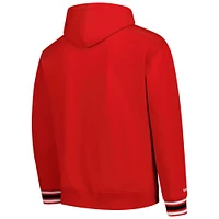 Men's Mitchell & Ness Scarlet Ohio State Buckeyes Chainstich Fleece Pullover Hoodie