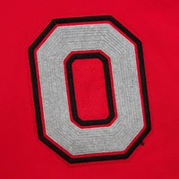 Men's Mitchell & Ness Scarlet Ohio State Buckeyes Chainstich Fleece Pullover Hoodie