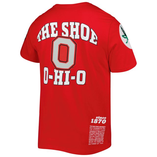 T-shirt pour homme Mitchell & Ness Scarlet Ohio State Buckeyes Team Origins