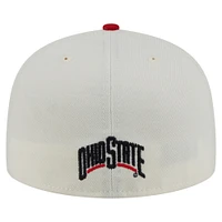 Men's New Era Cream Ohio State Buckeyes Chrome 59FIFTY Fitted Hat