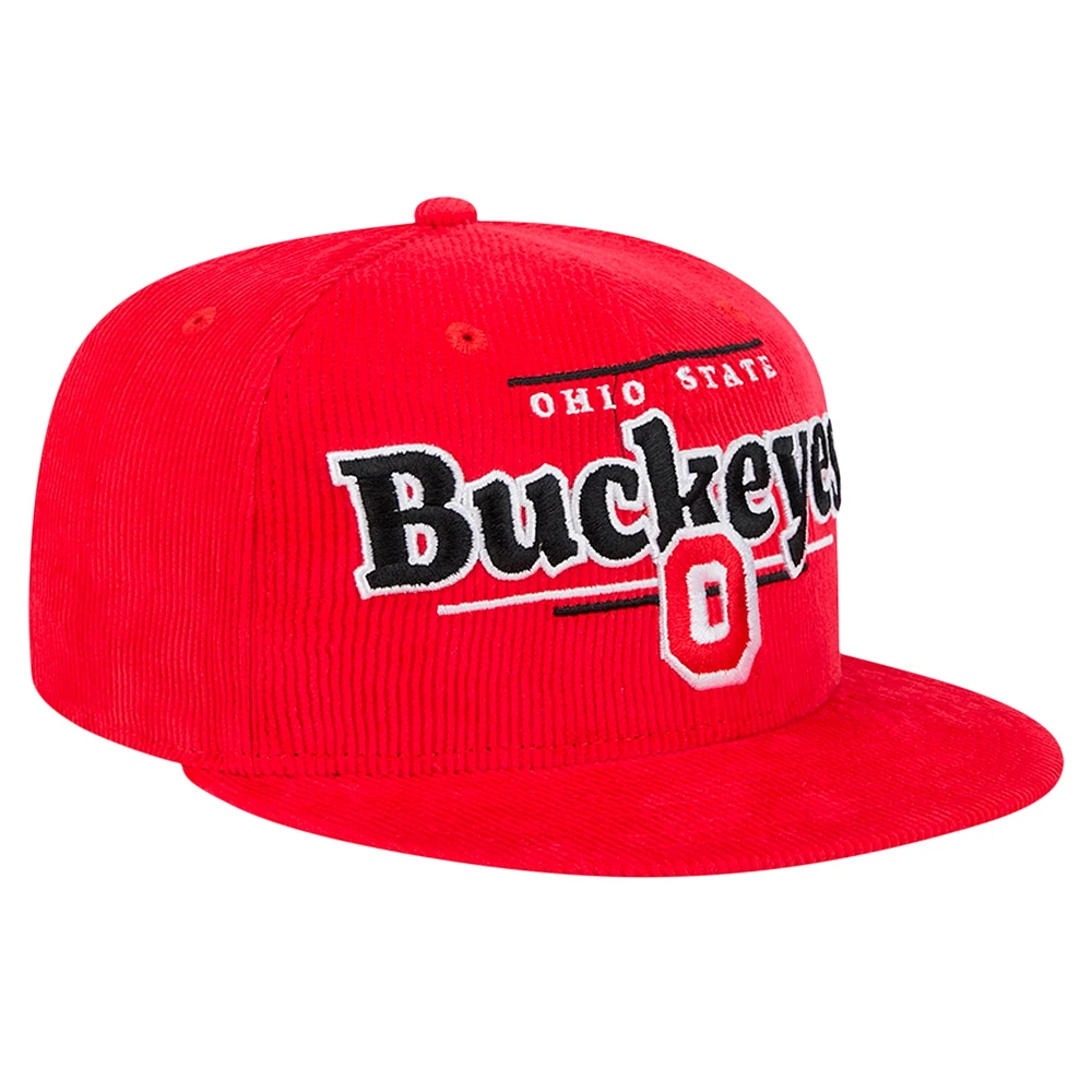 Men's New Era Scarlet Ohio State Buckeyes Display 9FIFTY Snapback Hat