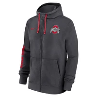 Men's Nike Anthracite Ohio State Buckeyes 2024 Sideline Full-Zip Hoodie