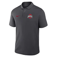 Men's Nike Anthracite Ohio State Buckeyes Primetime Victory Primary Logo Performance Polo
