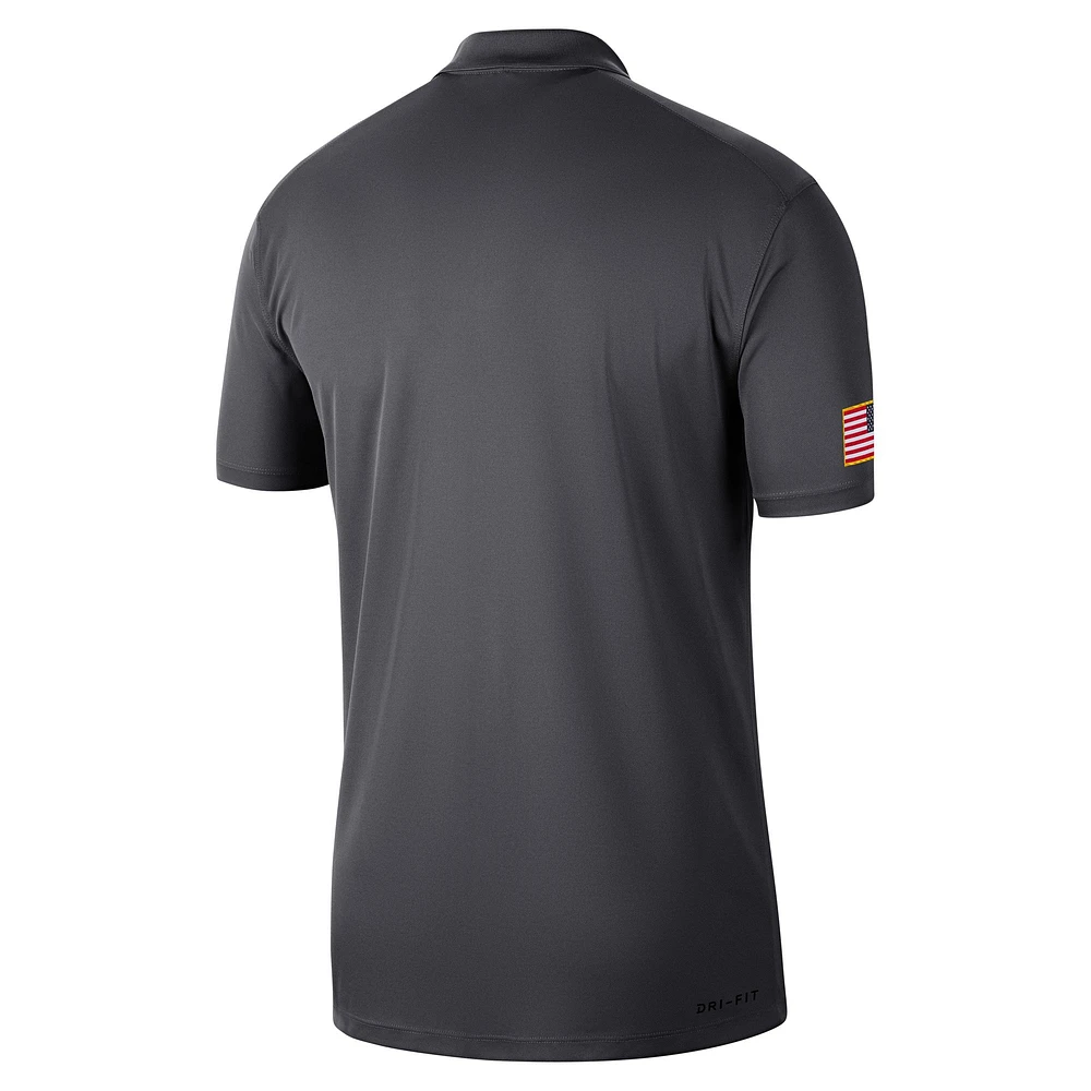 Men's Nike Anthracite Ohio State Buckeyes Victory Military Appreciation Performance Polo