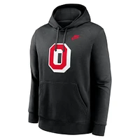 Men's Nike Black Ohio State Buckeyes Legacy Logo Club Fleece Pullover Hoodie