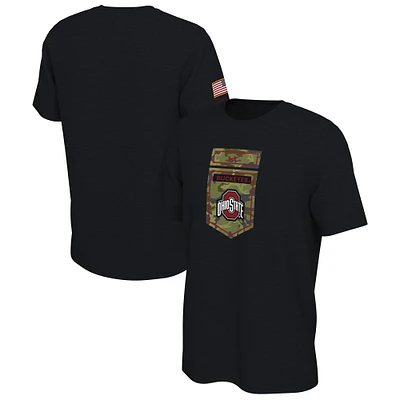 T-shirt Nike Ohio State Buckeyes Veterans Camo noir pour homme