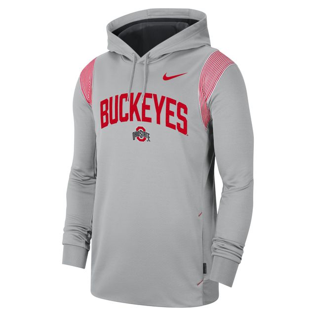 Chandail à capuchon pour homme Nike Ohio State Buckeyes 2022 Game Day Sideline Performance gris
