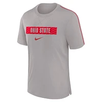 Men's Nike Gray Ohio State Buckeyes 2024 Sideline Player Performance Tri-Blend T-Shirt