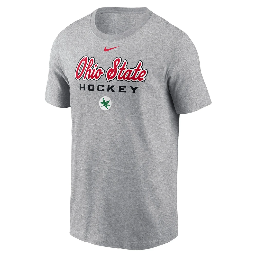 Men's Nike Gray Ohio State Buckeyes Hockey T-Shirt