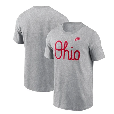 T-shirt Nike gris Ohio State Buckeyes Vintage Script pour homme