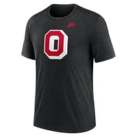 Men's Nike Heather Black Ohio State Buckeyes Blitz Legacy Primary Tri-Blend T-Shirt