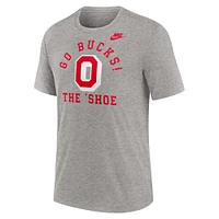 Men's Nike Heather Gray Ohio State Buckeyes Legacy Local Tri-Blend T-Shirt