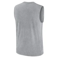 Men's Nike Heather Gray Ohio State Buckeyes Primetime Legend Mascot Lock Up Performance Muscle Tank Top