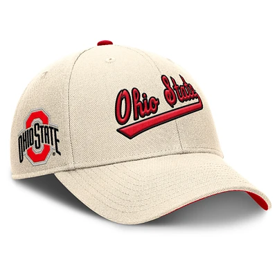 Casquette ajustable Nike Natural Ohio State Buckeyes Primetime Rise pour homme