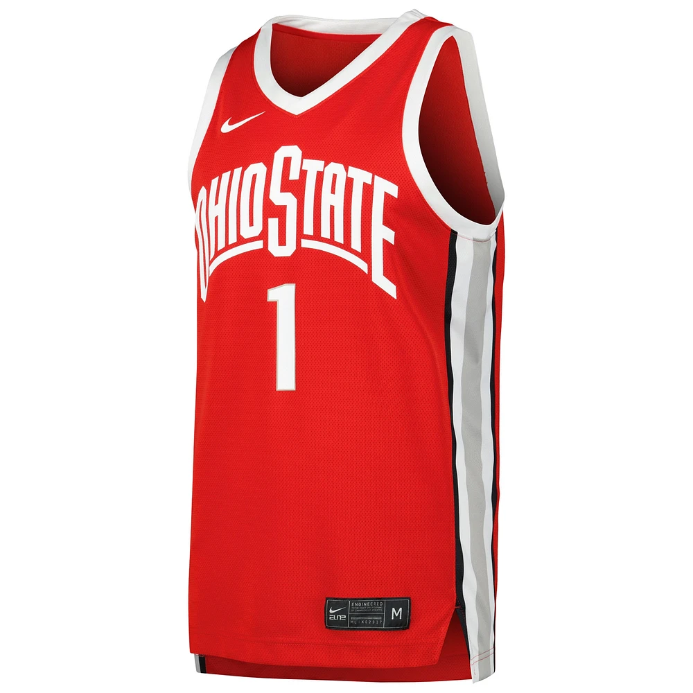 Maillot réplique Nike #1 Scarlet Ohio State Buckeyes pour homme