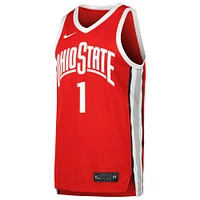 Maillot réplique Nike #1 Scarlet Ohio State Buckeyes pour homme