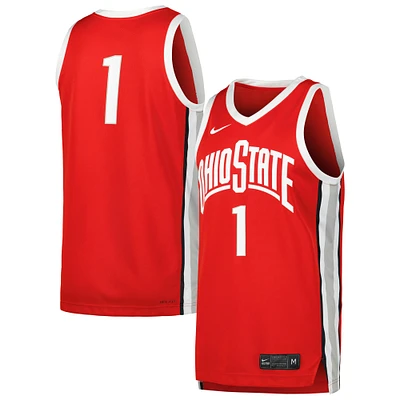Maillot réplique Nike #1 Scarlet Ohio State Buckeyes pour homme