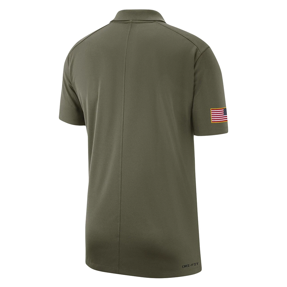 Men's Nike  Olive Ohio State Buckeyes 2023 Sideline Coaches Military Pack Performance Polo