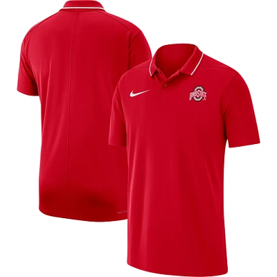 Polo performance entraîneurs Nike Scarlet Ohio State Buckeyes 2023 pour homme