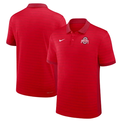 Polo Nike Scarlet Ohio State Buckeyes pour homme, début de saison 2025, avec rayures Victory Sideline Performance