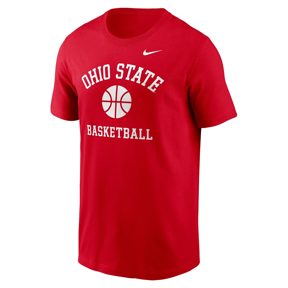 Men's Nike Scarlet Ohio State Buckeyes Basketball Icon T-Shirt