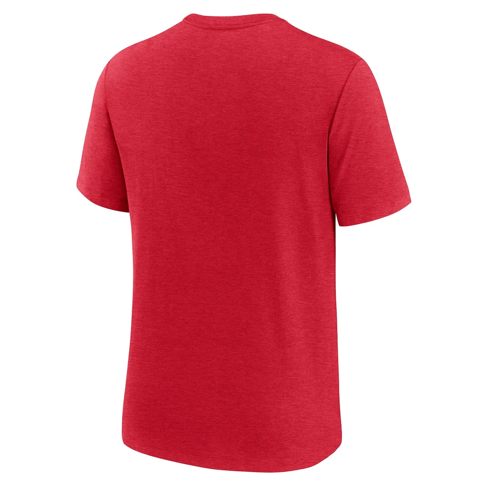T-shirt Nike Scarlet Ohio State Buckeyes Blitz Legacy Primary Tri-Blend pour homme
