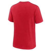 T-shirt Nike Scarlet Ohio State Buckeyes Blitz Legacy Primary Tri-Blend pour homme