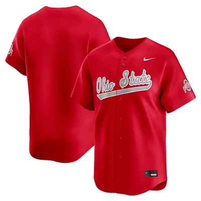 Maillot de baseball Nike Scarlet Ohio State Buckeyes College Limited pour homme