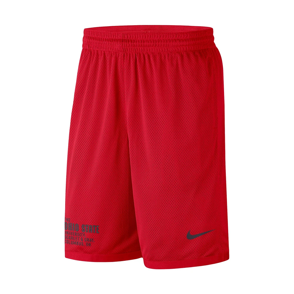 Men's Nike Scarlet Ohio State Buckeyes Performance Mesh Shorts