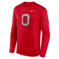 Men's Nike Scarlet Ohio State Buckeyes Primetime Alternate Logo Legend Long Sleeve T-Shirt