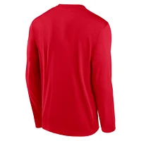 Men's Nike Scarlet Ohio State Buckeyes Primetime Alternate Logo Legend Long Sleeve T-Shirt