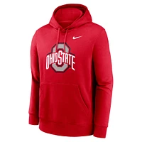Men's Nike Scarlet Ohio State Buckeyes Primetime Club Fleece Pullover Hoodie