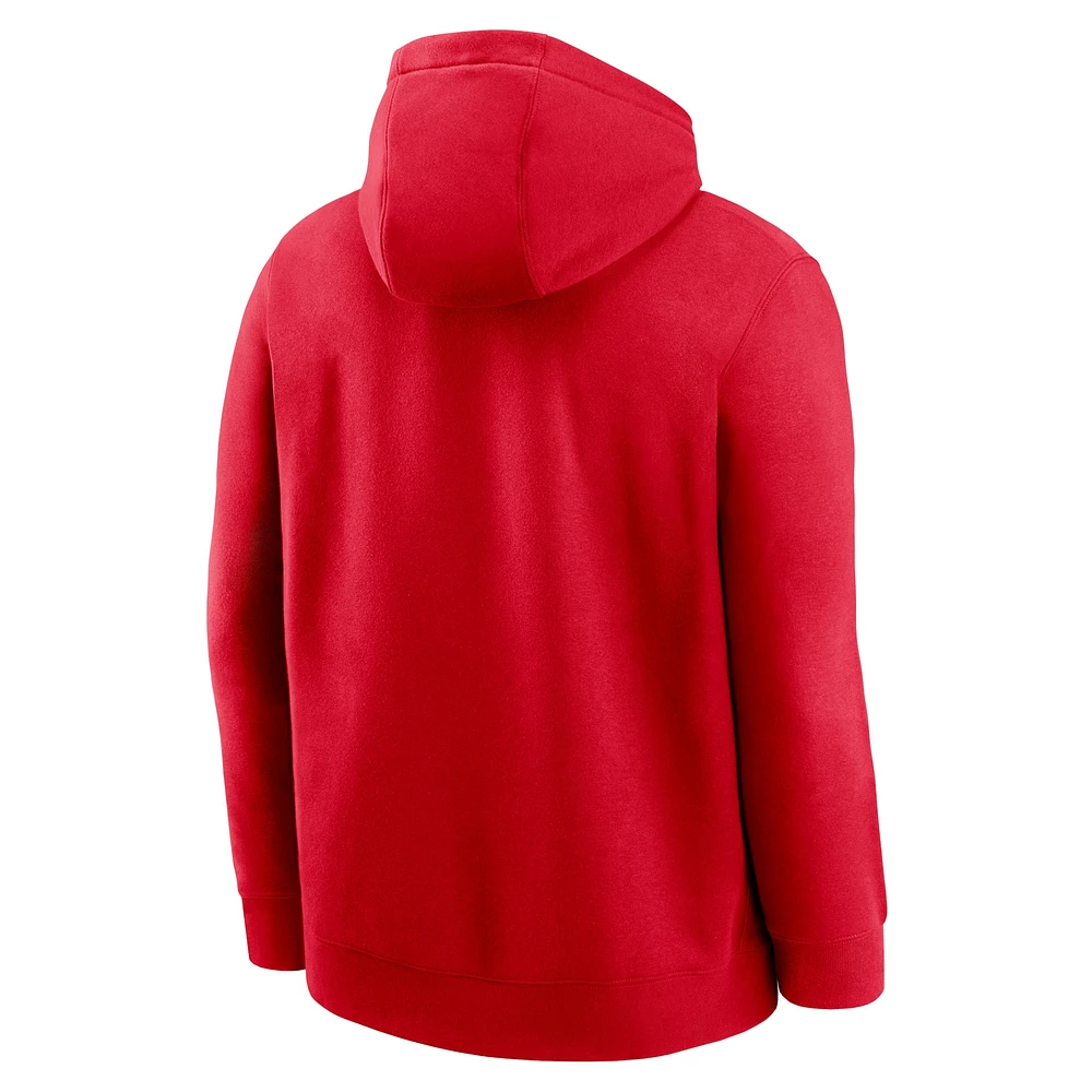 Men's Nike Scarlet Ohio State Buckeyes Primetime Club Fleece Pullover Hoodie