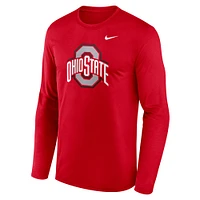 Men's Nike Scarlet Ohio State Buckeyes Primetime Primary Legend Long Sleeve T-Shirt