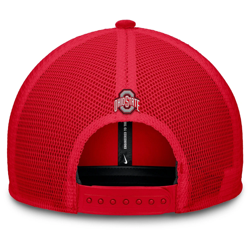 Casquette ajustable Nike Scarlet Ohio State Buckeyes Rise pour homme