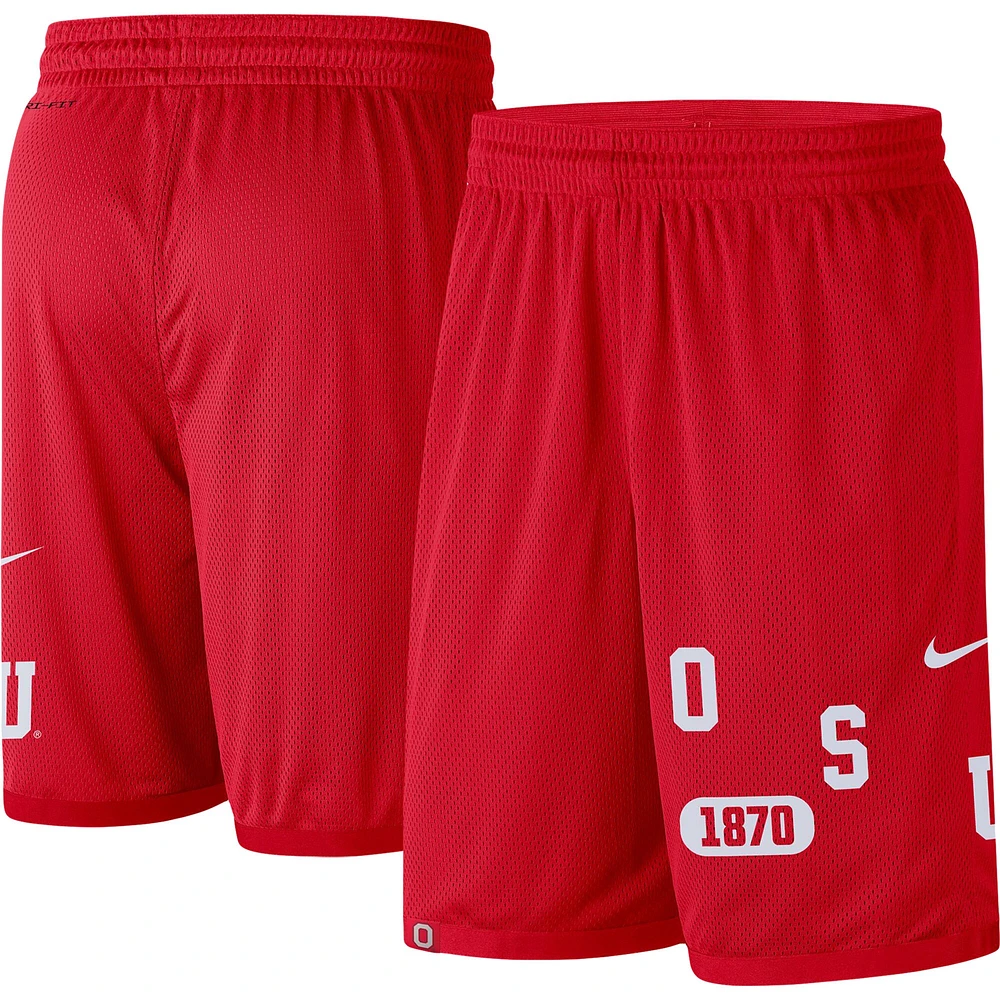 Men's Nike Scarlet Ohio State Buckeyes Wordmark Performance Shorts