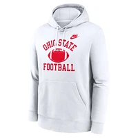 Men's Nike White Ohio State Buckeyes Legacy Football Icon Club Fleece Pullover Hoodie
