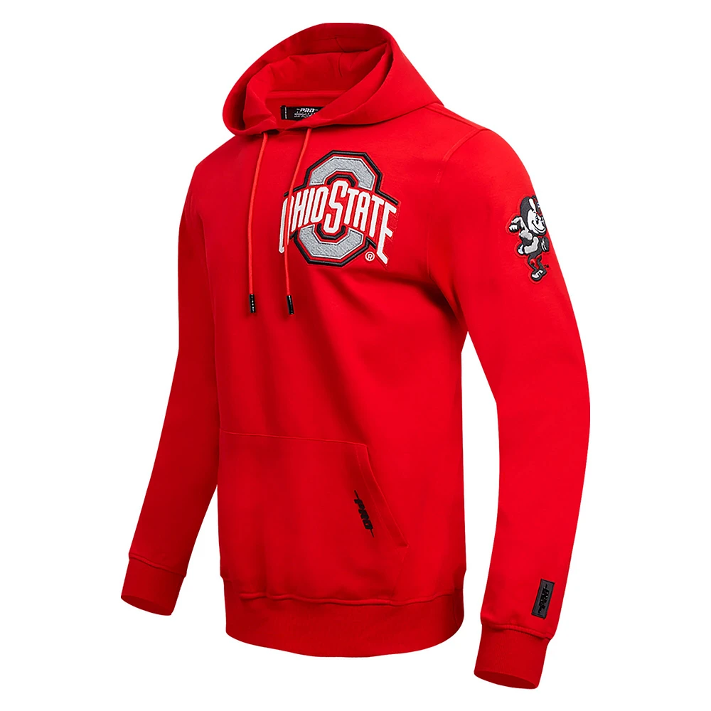 Men's Pro Standard Scarlet Ohio State Buckeyes Classic Fleece Pullover Hoodie