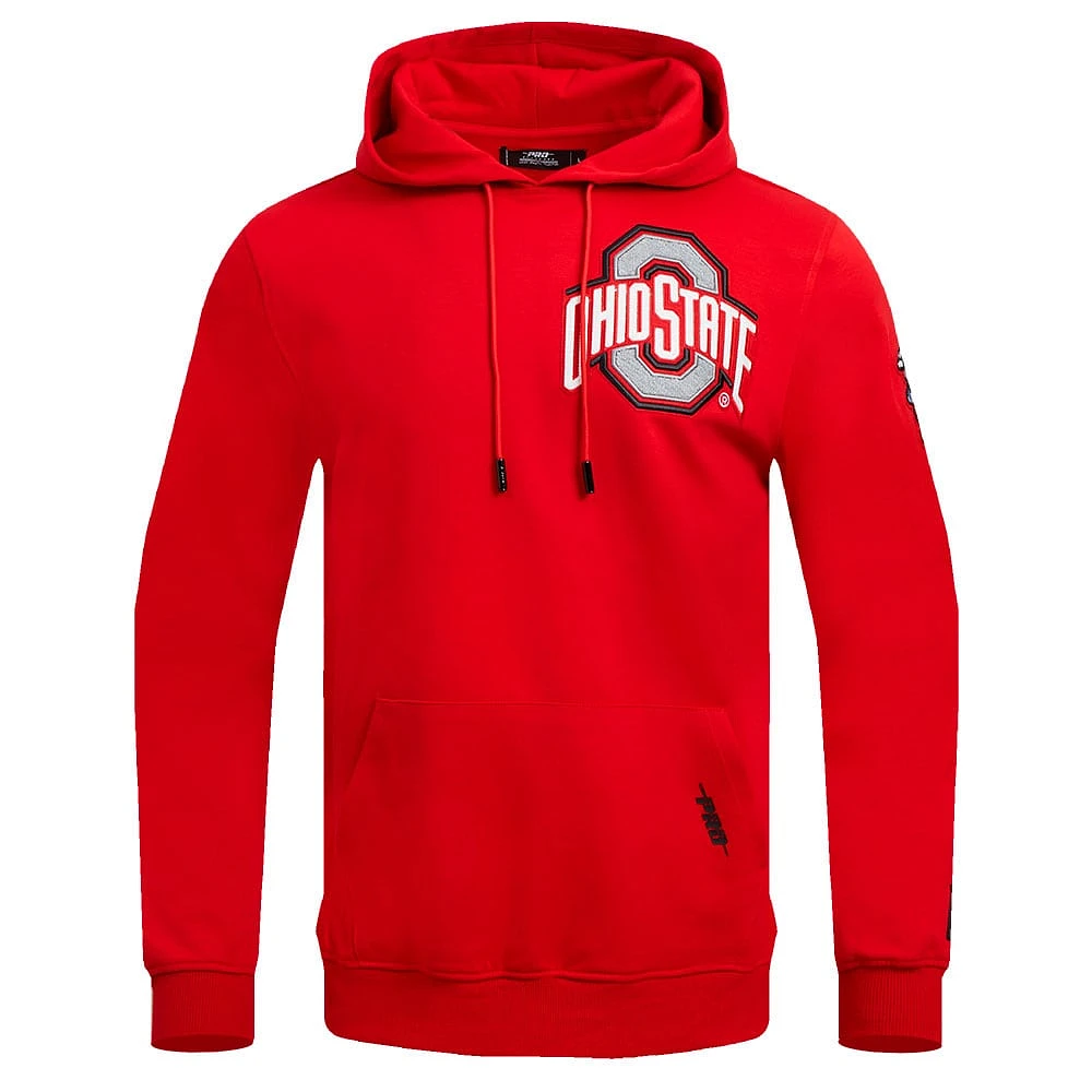 Men's Pro Standard Scarlet Ohio State Buckeyes Classic Fleece Pullover Hoodie