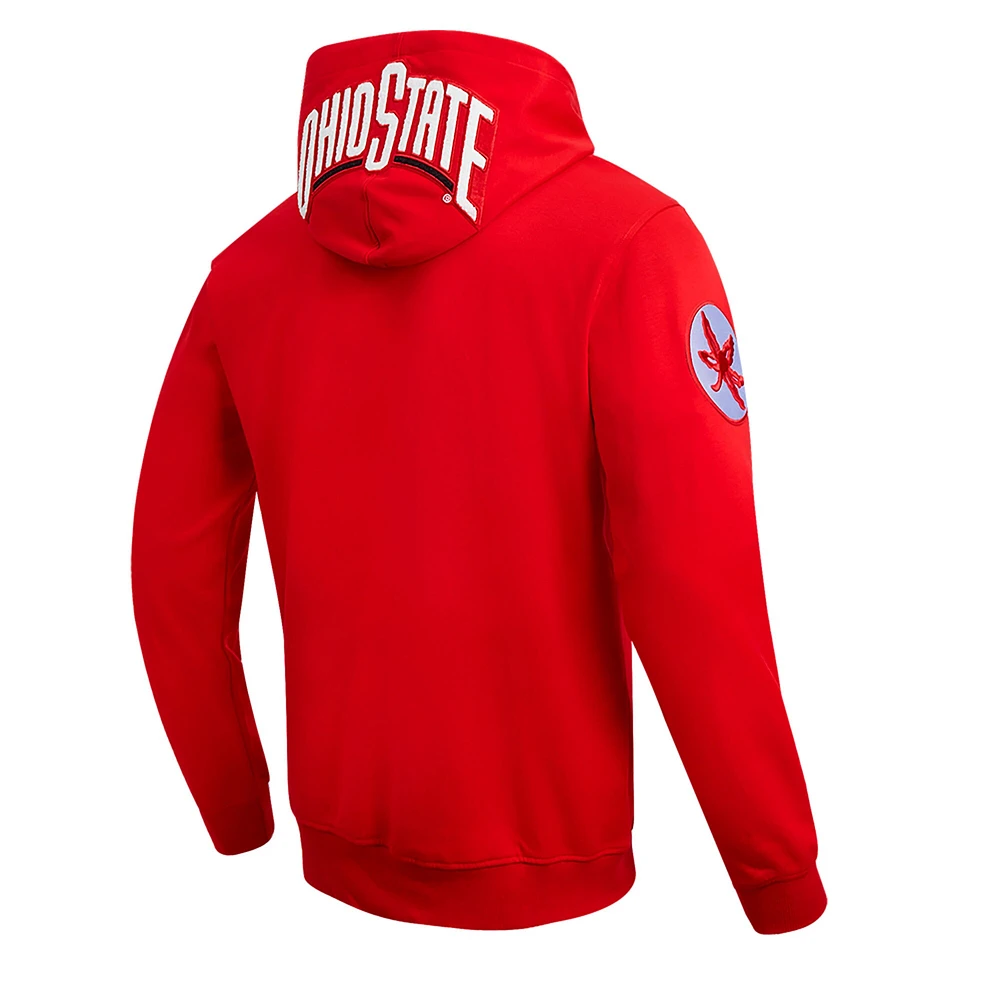 Men's Pro Standard Scarlet Ohio State Buckeyes Classic Fleece Pullover Hoodie
