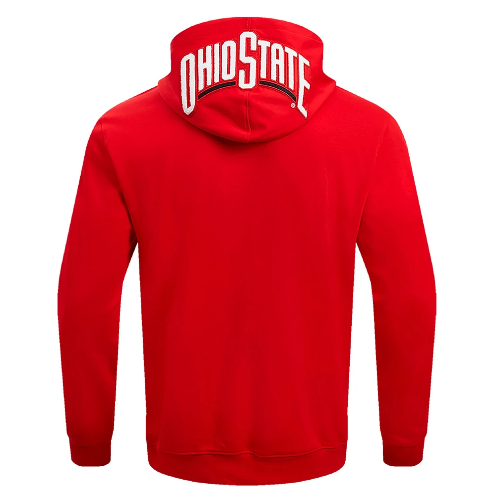 Men's Pro Standard Scarlet Ohio State Buckeyes Classic Fleece Pullover Hoodie