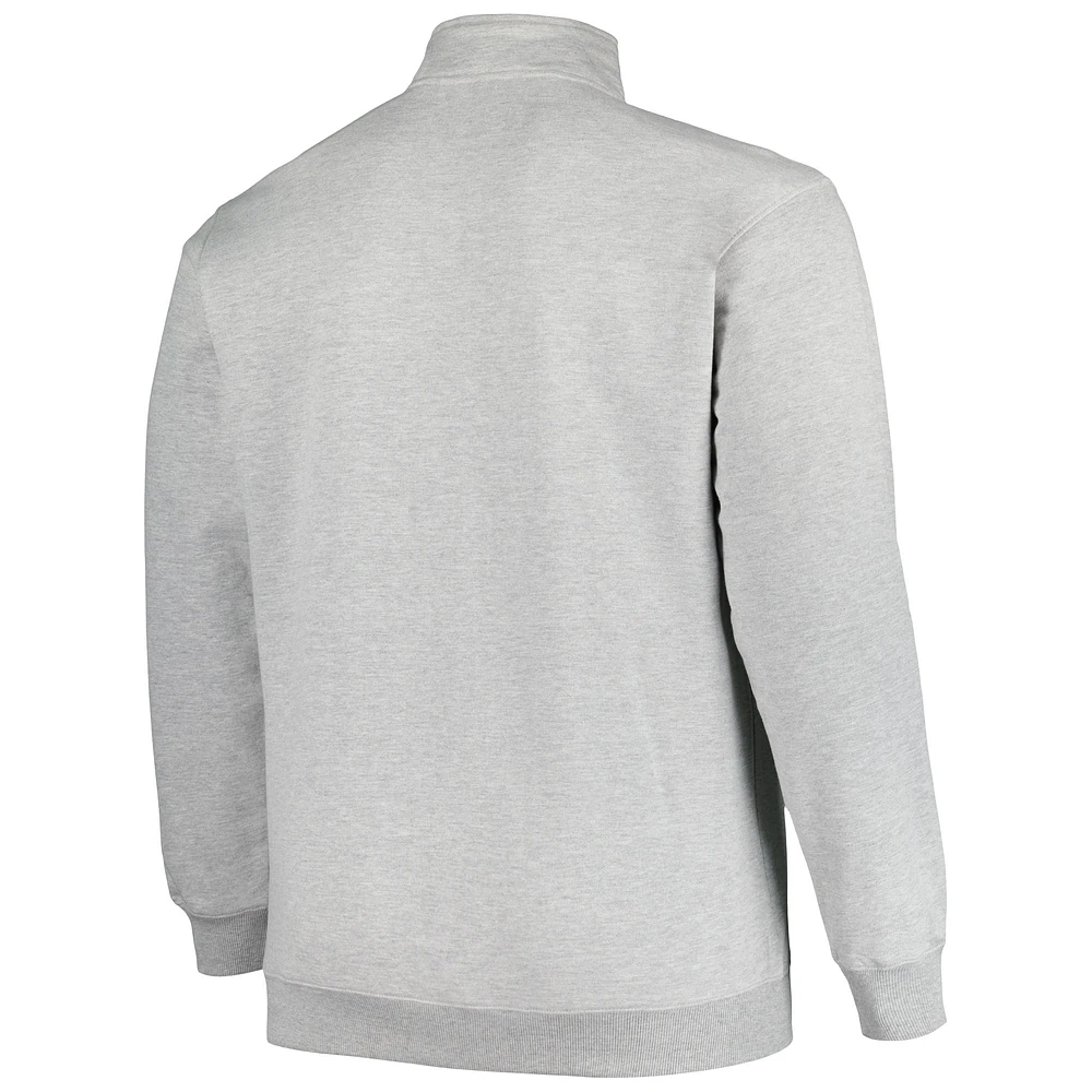 Men's Profile Heather Gray Ohio State Buckeyes Big & Tall Fleece Quarter-Zip Jacket